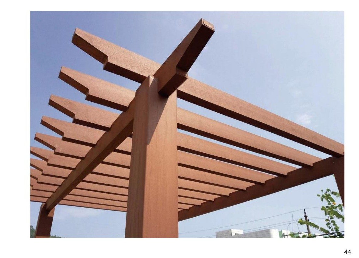 WPC pergola, detalj spajanja greda